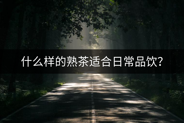 什么樣的熟茶適合日常品飲？
