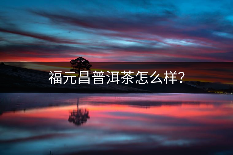 福元昌普洱茶怎么樣？