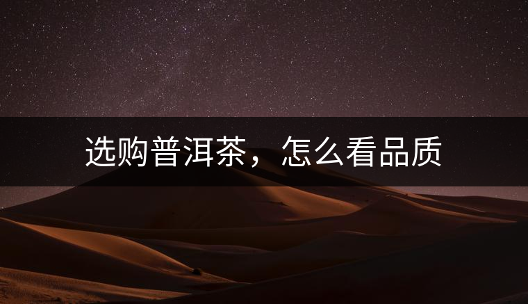 選購(gòu)普洱茶，怎么看品質(zhì)