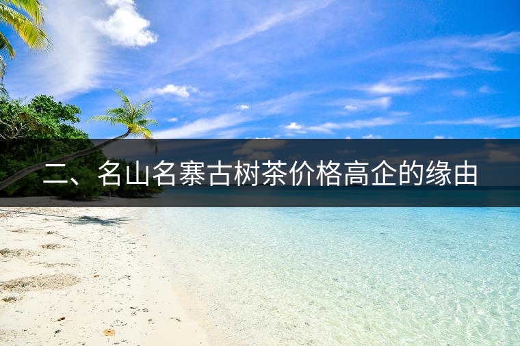 二、名山名寨古樹茶價格高企的緣由