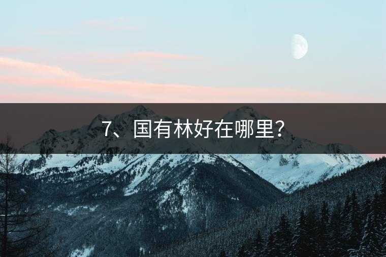 7、國有林好在哪里？