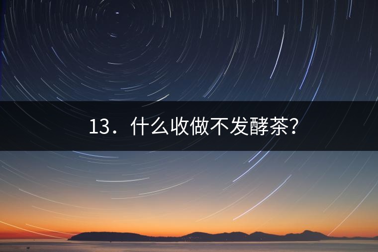 ? 13．什么收做不發(fā)酵茶？