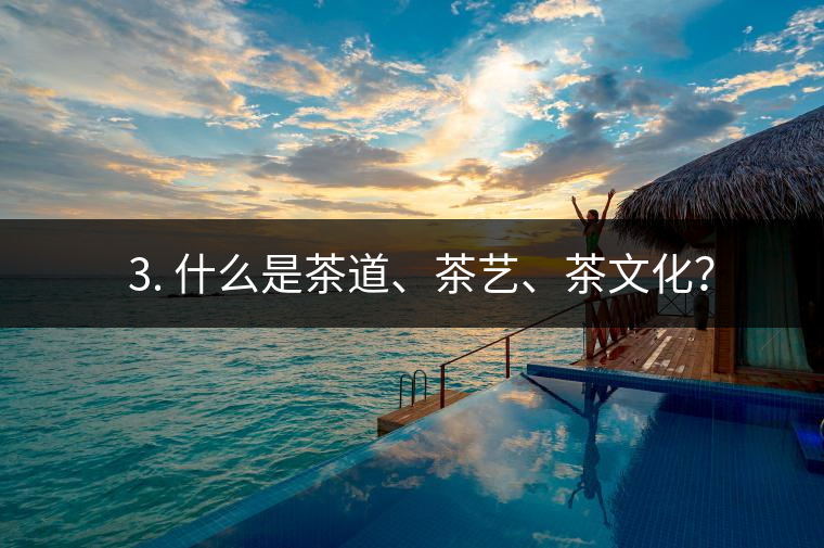 ? 3. 什么是茶道、茶藝、茶文化？